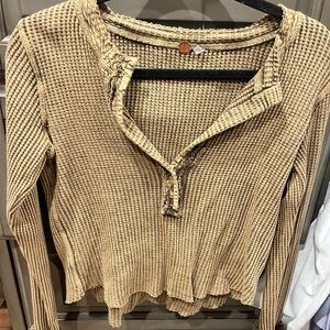 FREE PEOPLE Waffle Knit Top